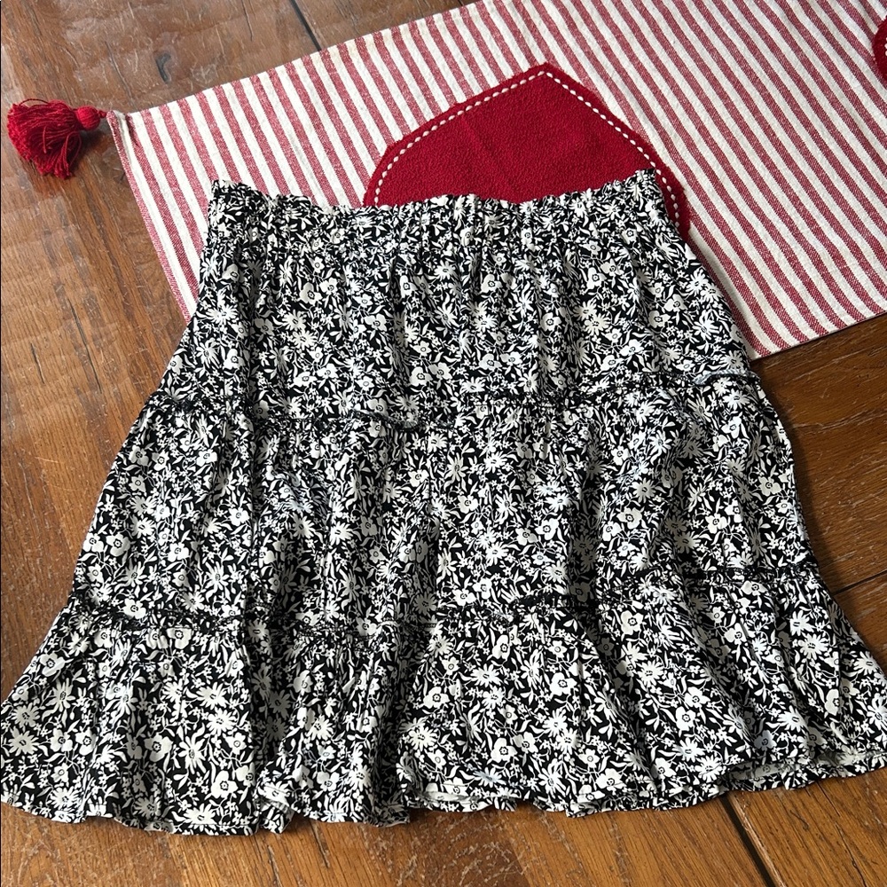 Cynthia Rowley Black and White Floral Skirt